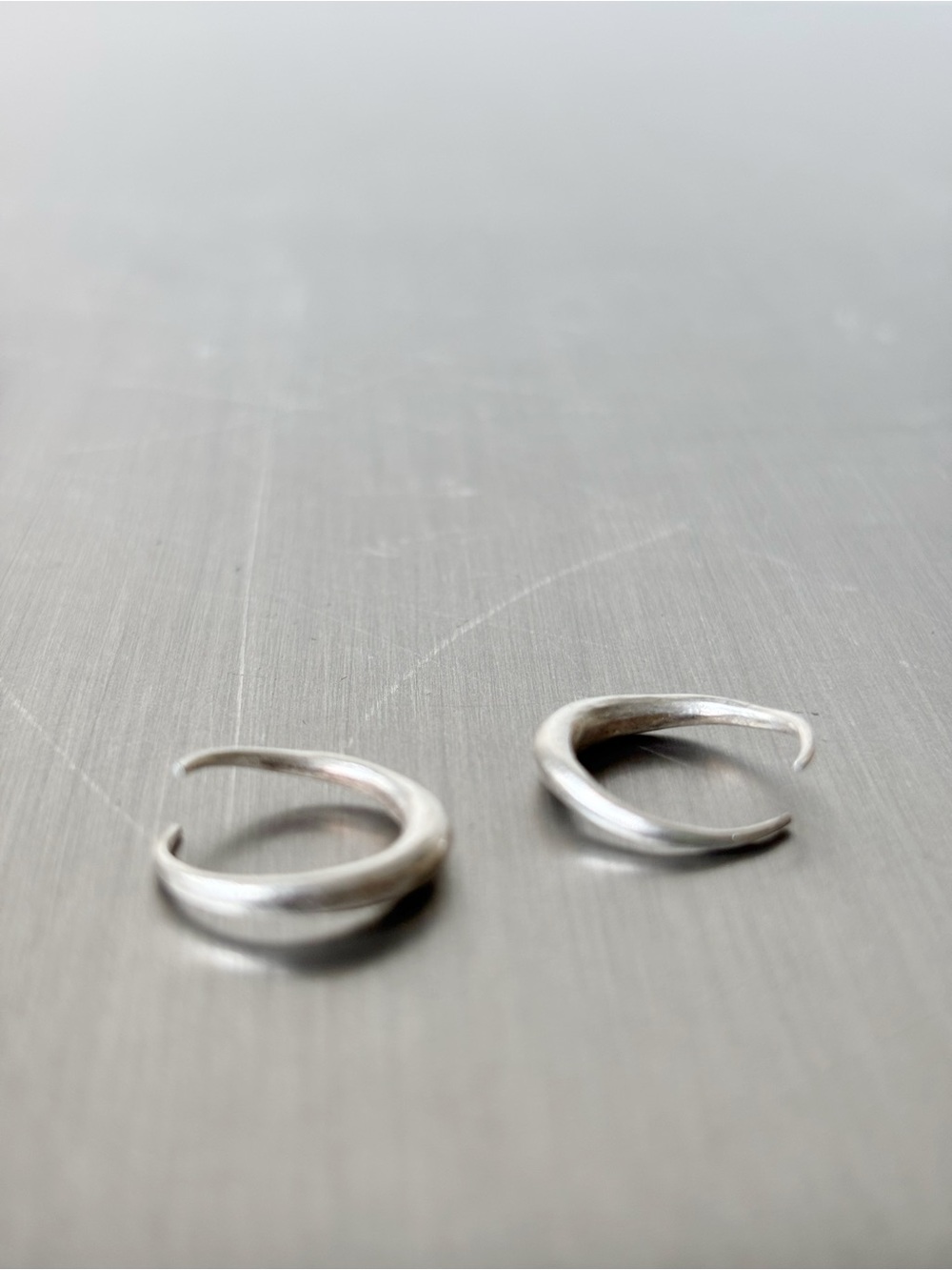 Minimalist Silver Open Hoop Earrings